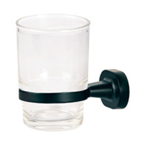 Basics Home Glass Tumbler with Matt Black Holder