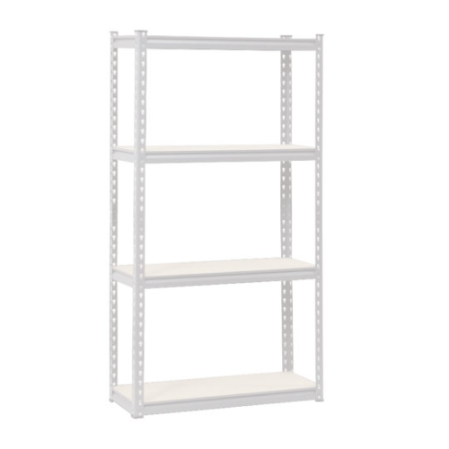 A showcase of minimalist elegance and strength, our 4-tier Metal Shelving in Soft White is crafted from heavy-duty steel and MDF, with each shelf able to bear up to an impressive 150kg of evenly distributed weight. Its keyhole lock system ensures firm stability and makes it ideal for use in the home, garage, and warehouse alike. Enjoy timeless style and exceptional durability.
