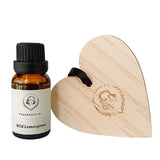 Wooden Heart with Essential Oil - Wild Lemongrass
