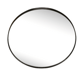 Round Black Metal Frame Mirror