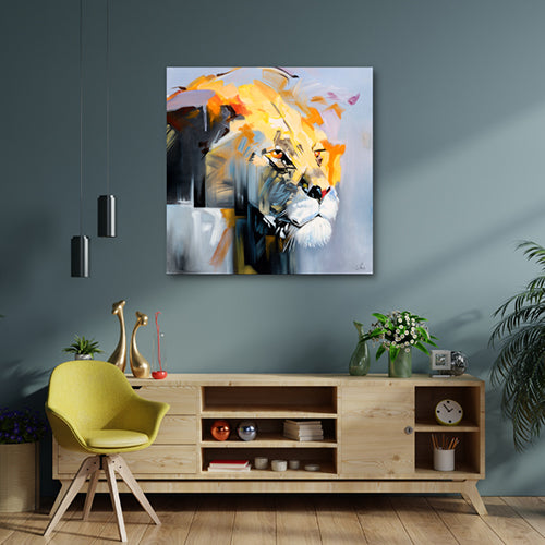 Abstract Lion Canvas